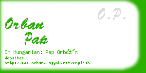 orban pap business card